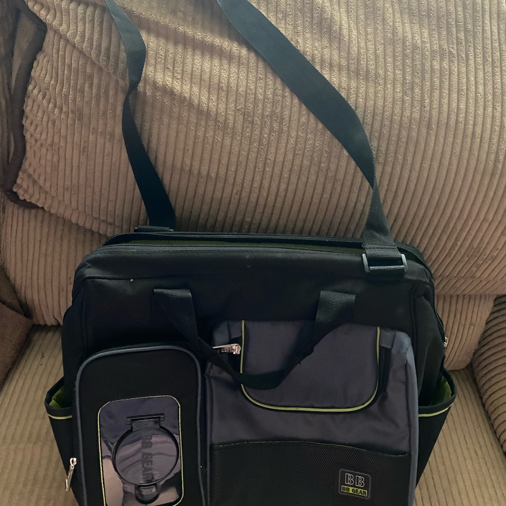 BB GEAR Black and Gray Men's DIAPER Bag